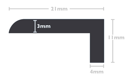 Excel Longplank Alfie Grey L-Shape Nosing